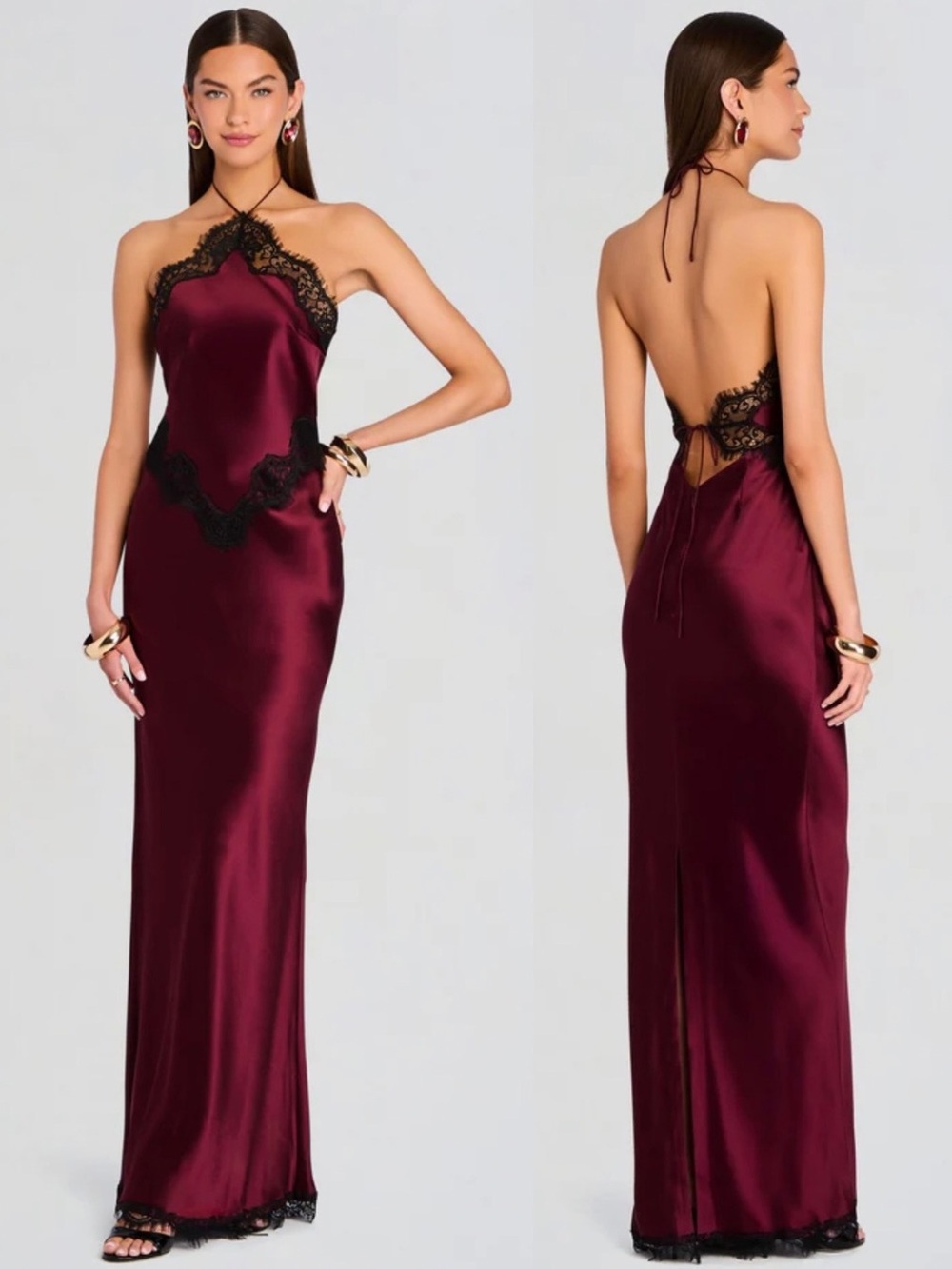 NWT Retrofete Everly Lace Dress Port Black Small Burgundy $598 Wedding Guest